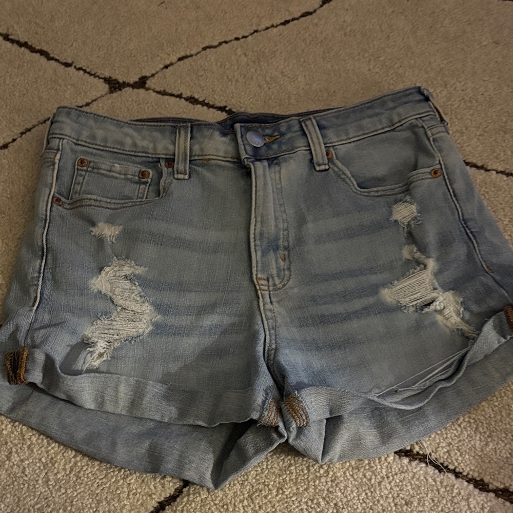 Aeropostale Light Blue Distressed Jean Shorts
